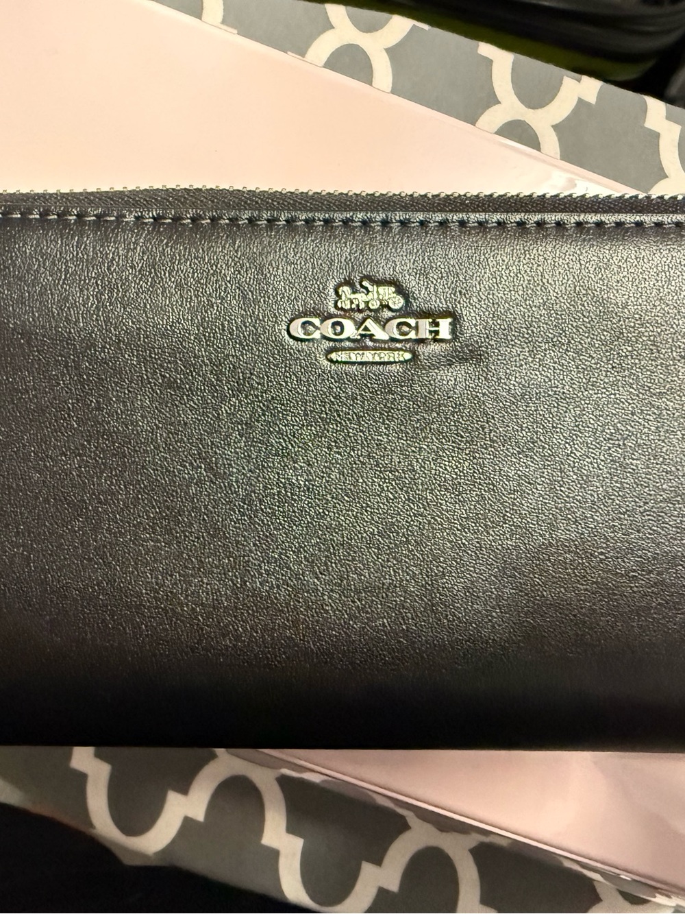 COACH Women’s Black Leather Zip Wallet - Coach